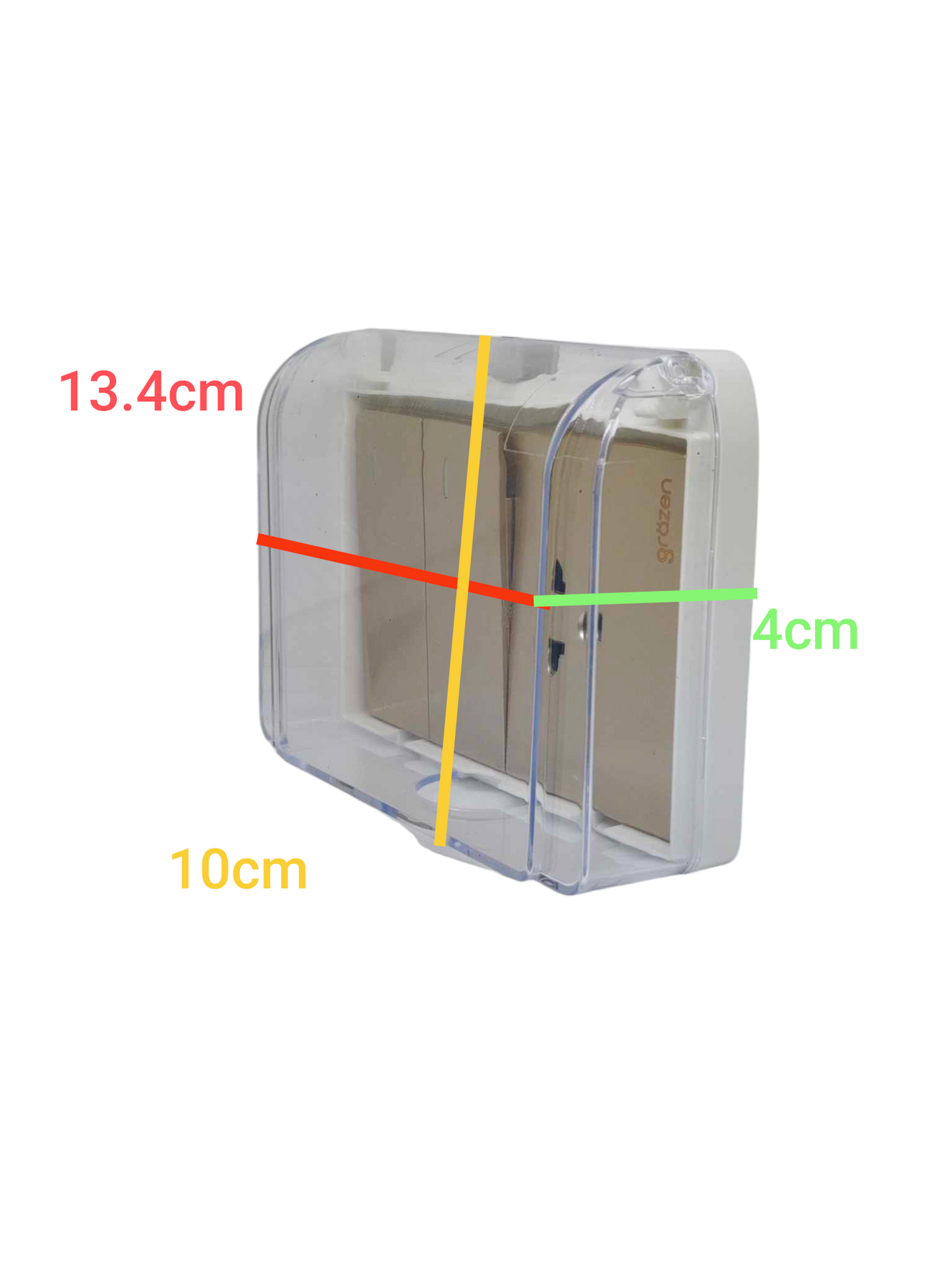 Grazen Weatherproof Plate Cover with 2 Gang 1 Way Switch and 1 Gang Universal Outlet with Ground 16A 220V WC-019-W+GW-009 Available in White, Black, Grey and Gold