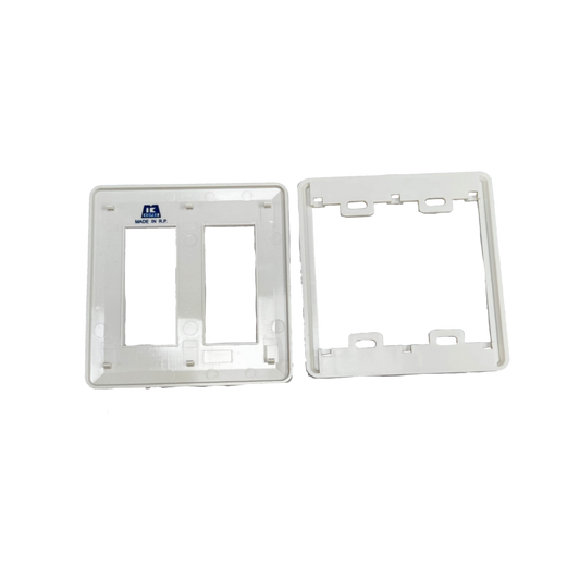 Kopez 6 gang switch plate cover in white, suitable for multiple light switch installations