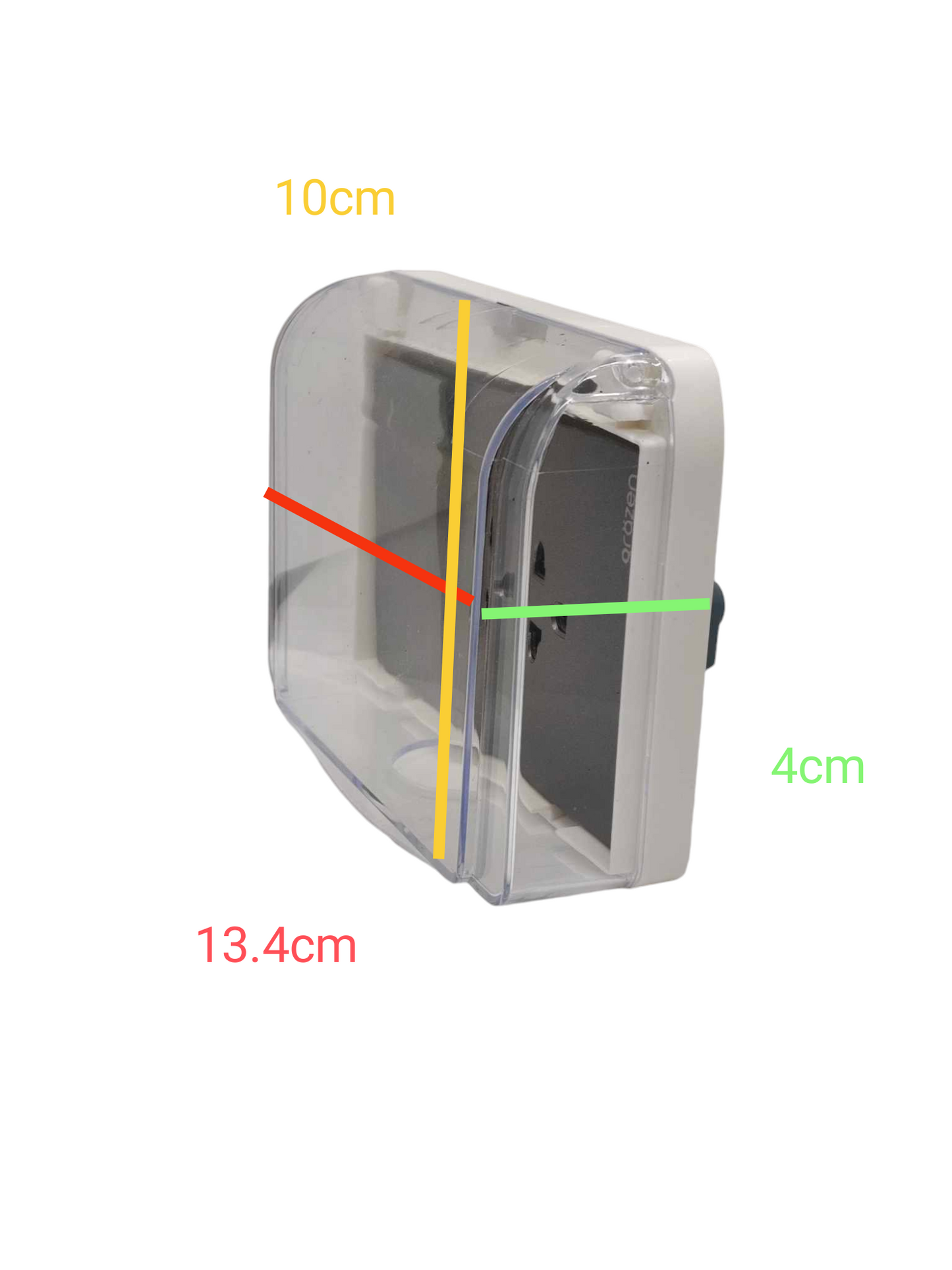 Grazen Weatherproof Cover with 1 Gang 1 Way Device with 2 Gang Universal Outlet with Ground 16A 220V WC-019-W+GW-008