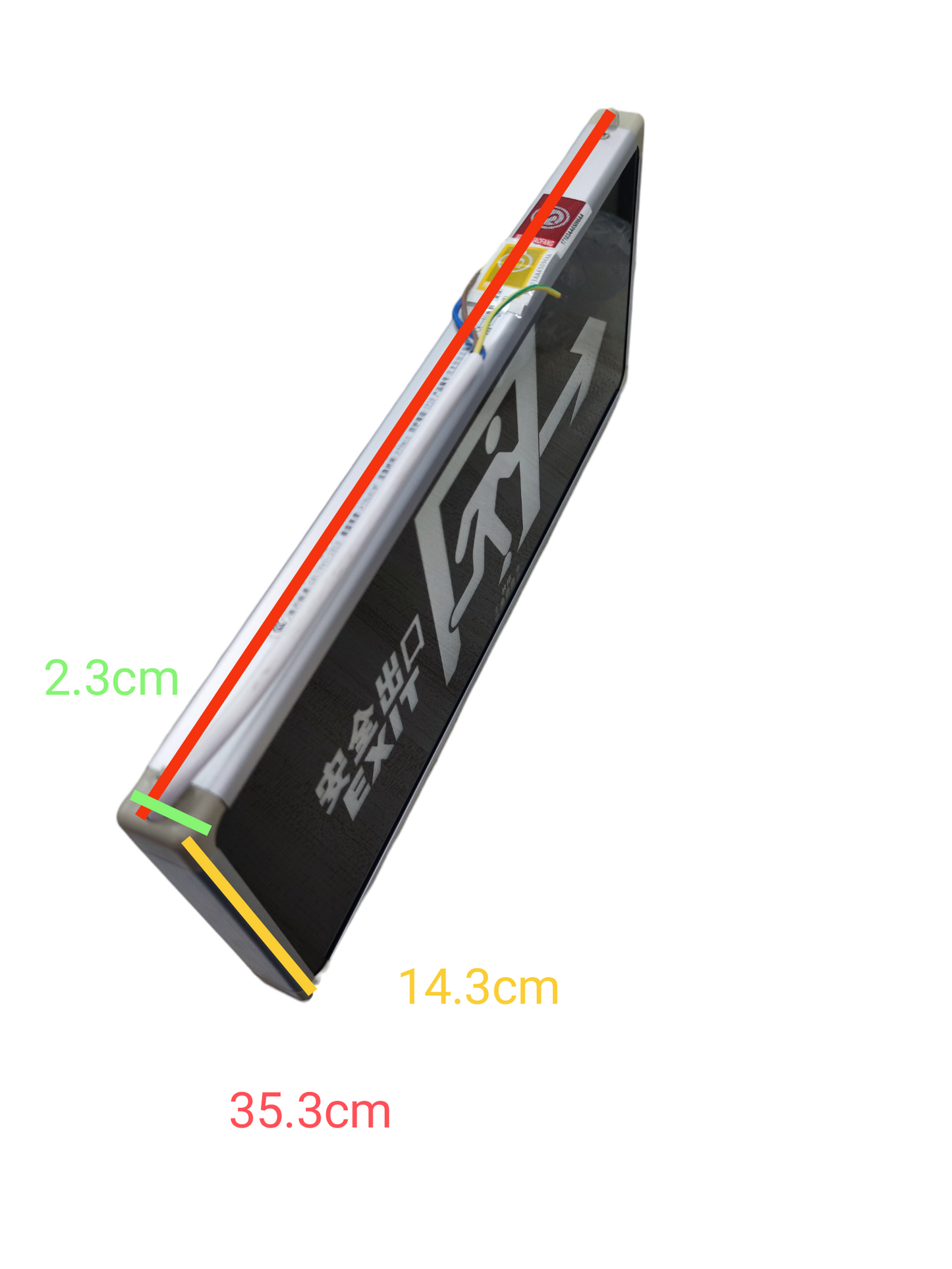 Exit Sign Right Arrow with Running Man LED Green Glass Double Face 3W 220V CA-BLZD-2lR0E I (N)DF