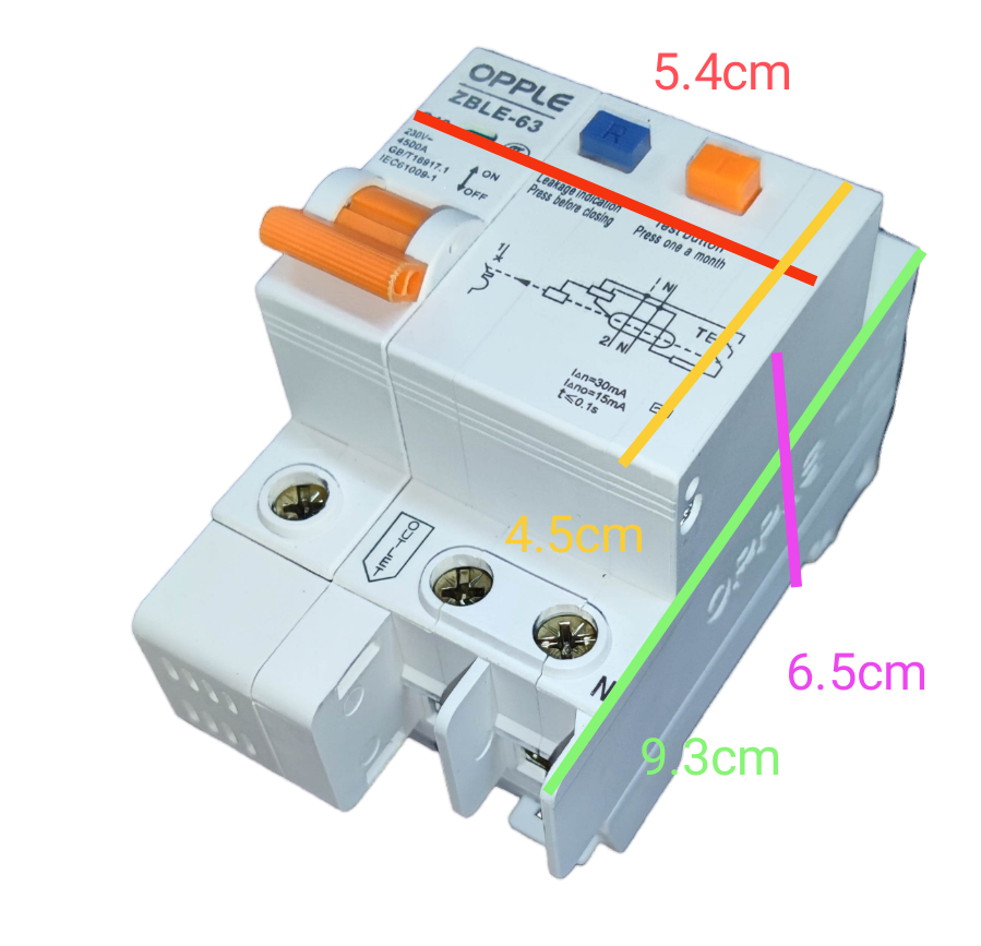 Opple 40A 4.5 KAIC 30mA 1P+N 220V ZBLE-63C40, RCBO Residual Circuit Breaker with Overload Protection