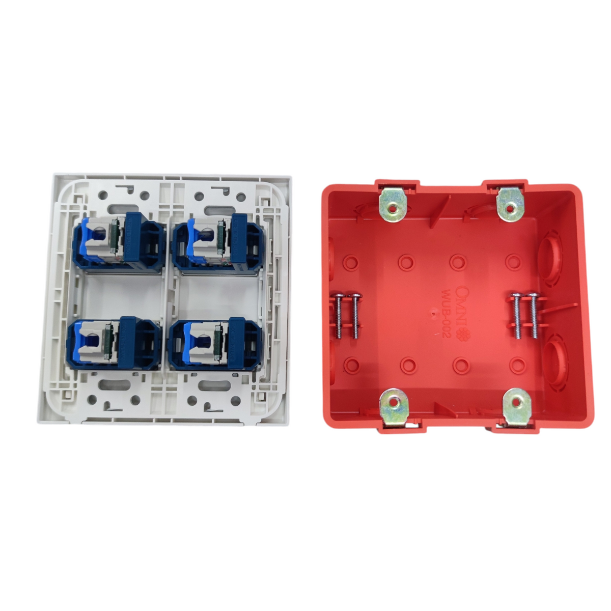 Panasonic 4 Gang CAT6 Data Outlet Wide Series WEG6804+(4XWEG24886)+Utility Box