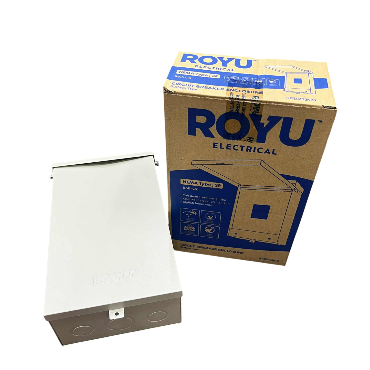 Royu Nema 3R Panel Board Housing for 2 Pole Bolt-on Circuit Breaker Circuit Breakers