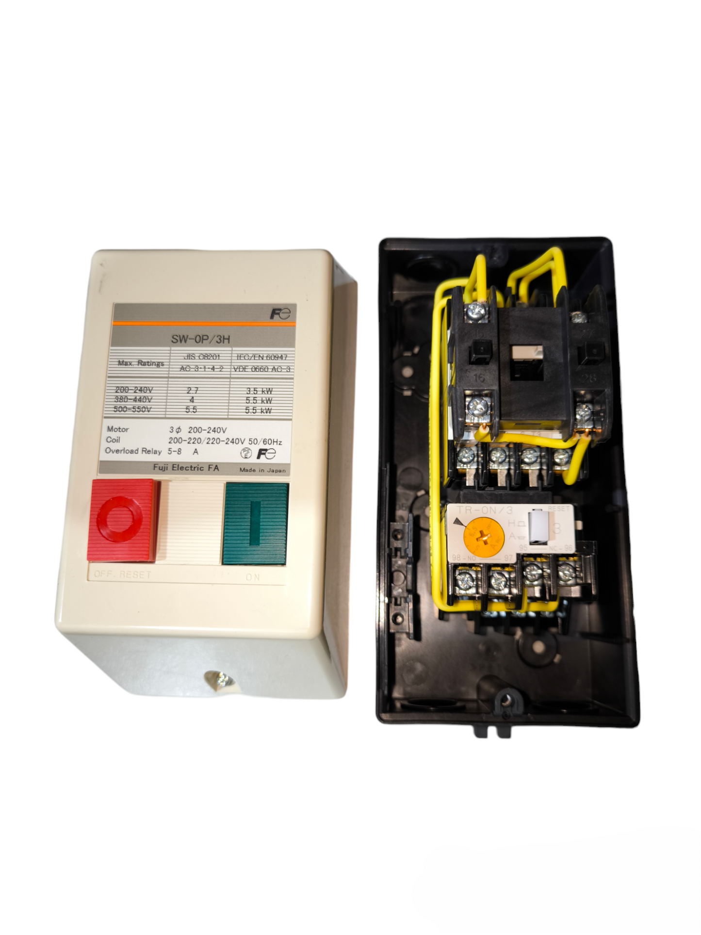Fuji Magnetic Starter 3 Phase 220V 1NO SW-0P/3H Available in 5A -8A and 6A -9A