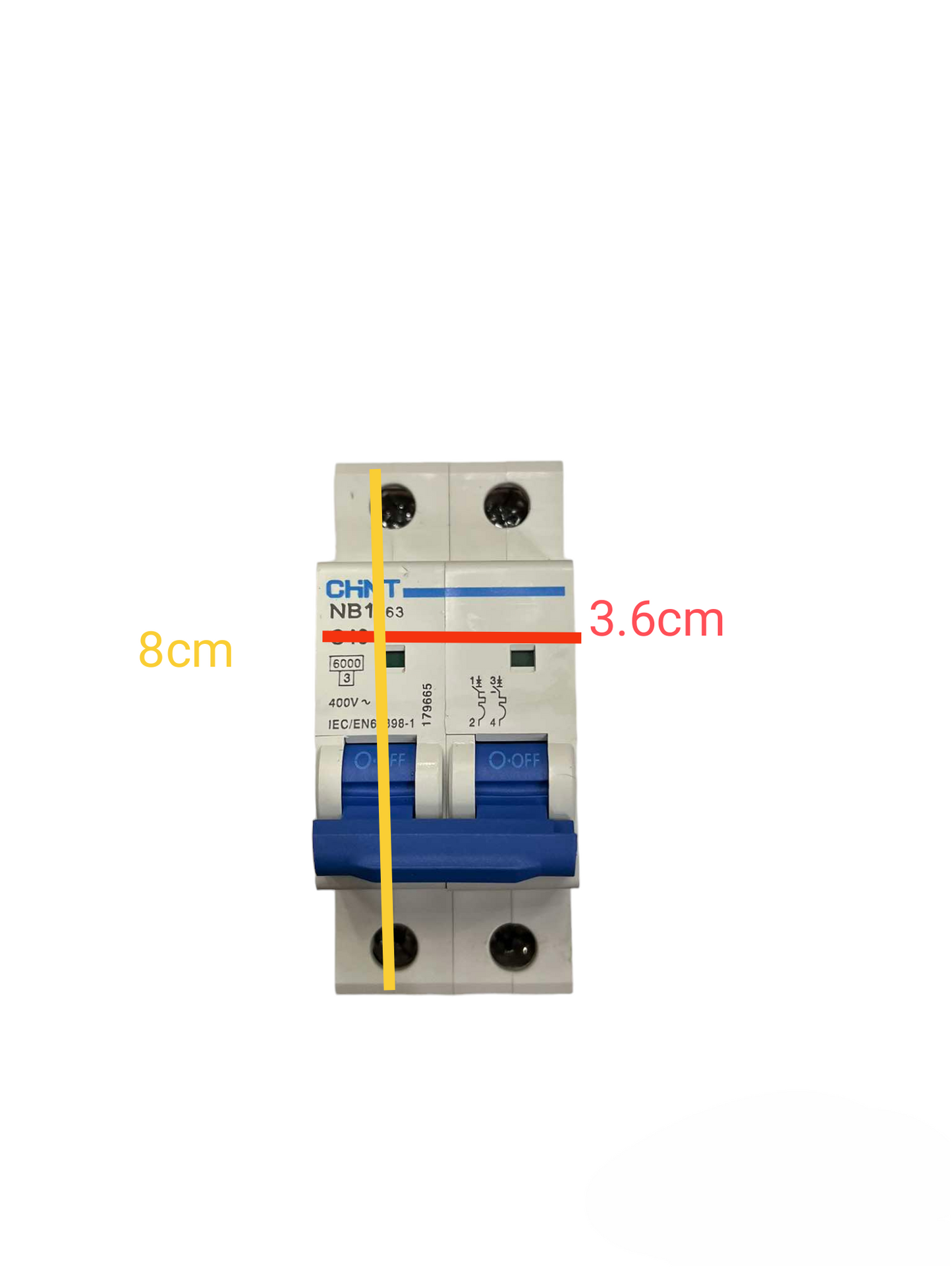 Chint 16A 2Pole 6KAIC 220V with indicator Miniature Circuit Breaker NB1-63 2P C16 6KADB