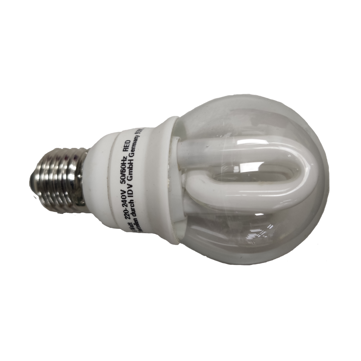 Megaman 6W Red CFL Round 220V E27 compact fluorescent bulb with spiral tube and standard screw base
