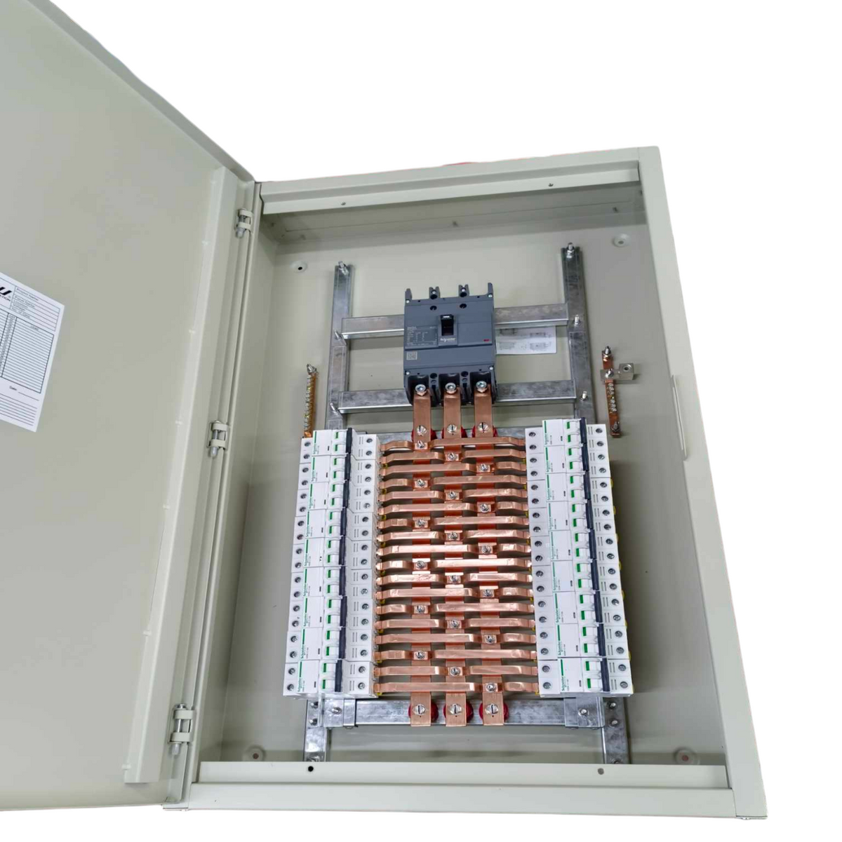 Panel Board for EZC250F 200A 25KAIC 3 Pole Main and 18 Branches 6KAIC 2 Pole Miniature ( Schneider), 3 Pole Main 2 Pole 18 Branches