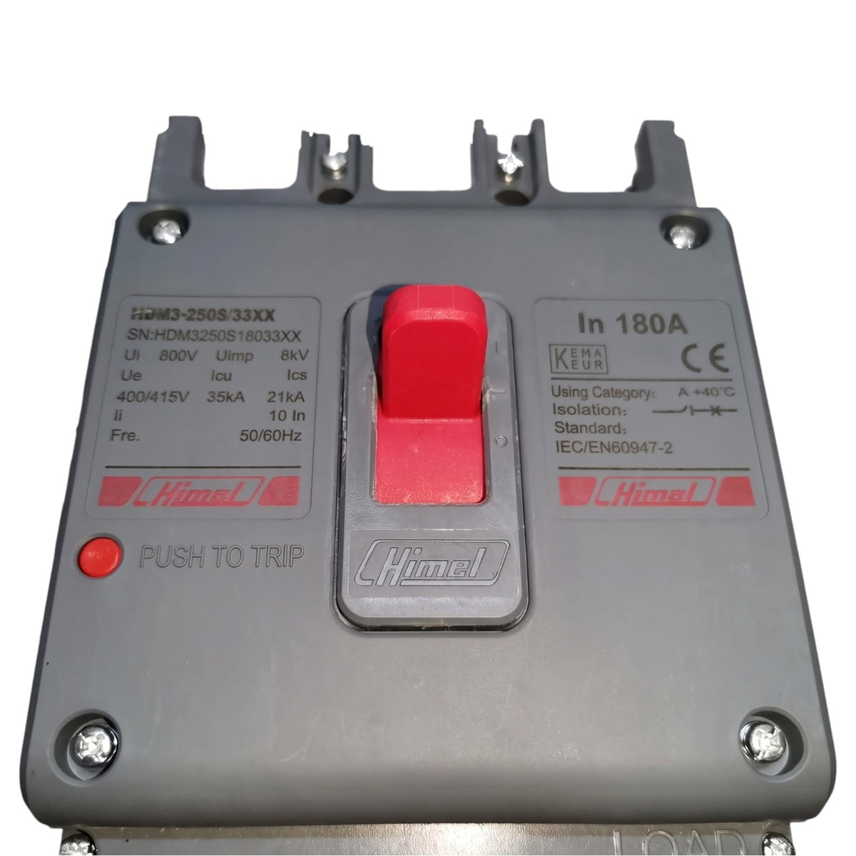 Himel 180A 3 Pole 35KAIC 400V Molded Case Circuit Breaker 3 Phase Industrial Circuit Breaker 25Kaic 220V HDM3250S18033XX