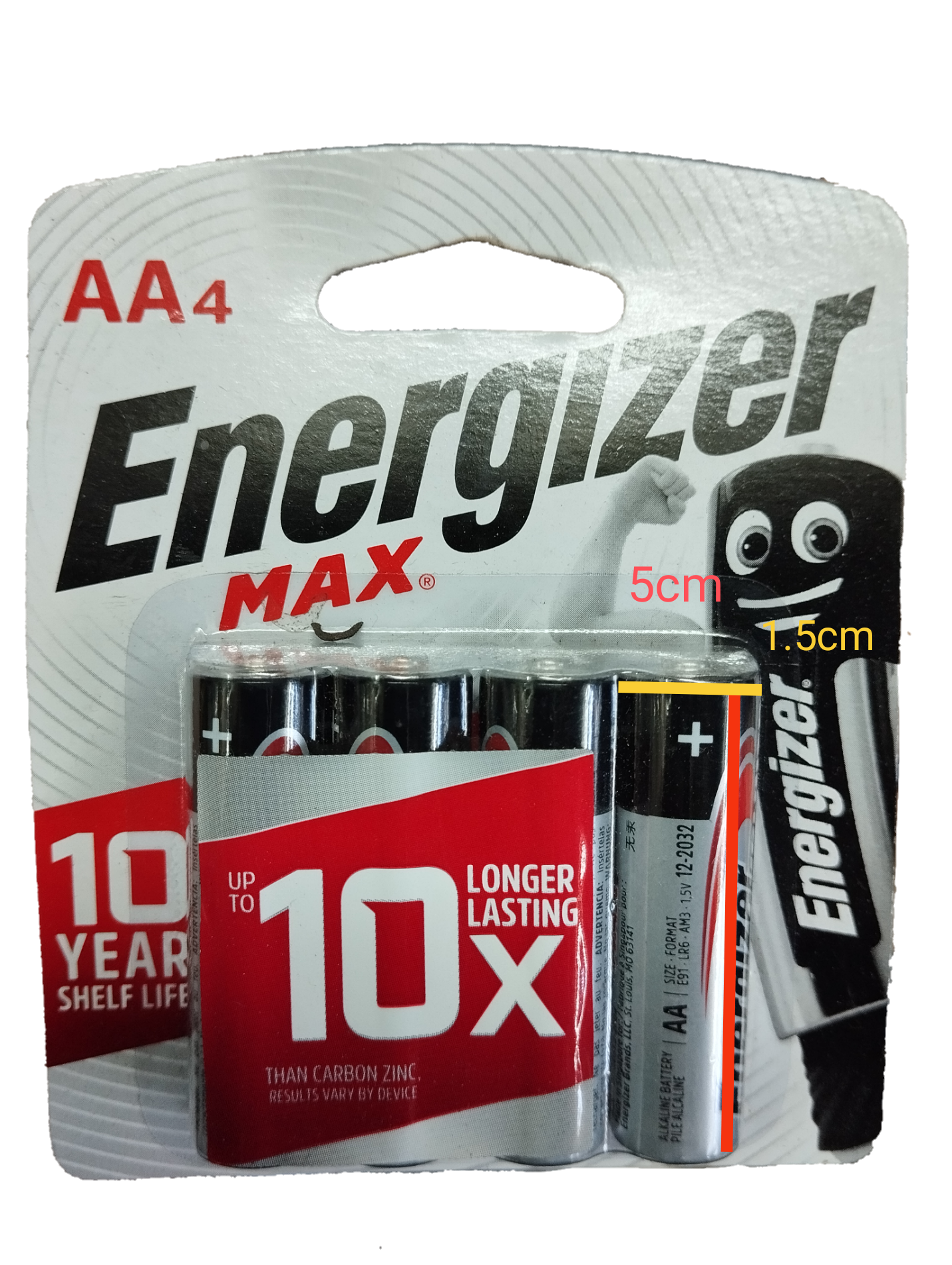 Energizer AA Battery Packs of 4 Alkaline Battery E91 LR6 AM3 1.5V