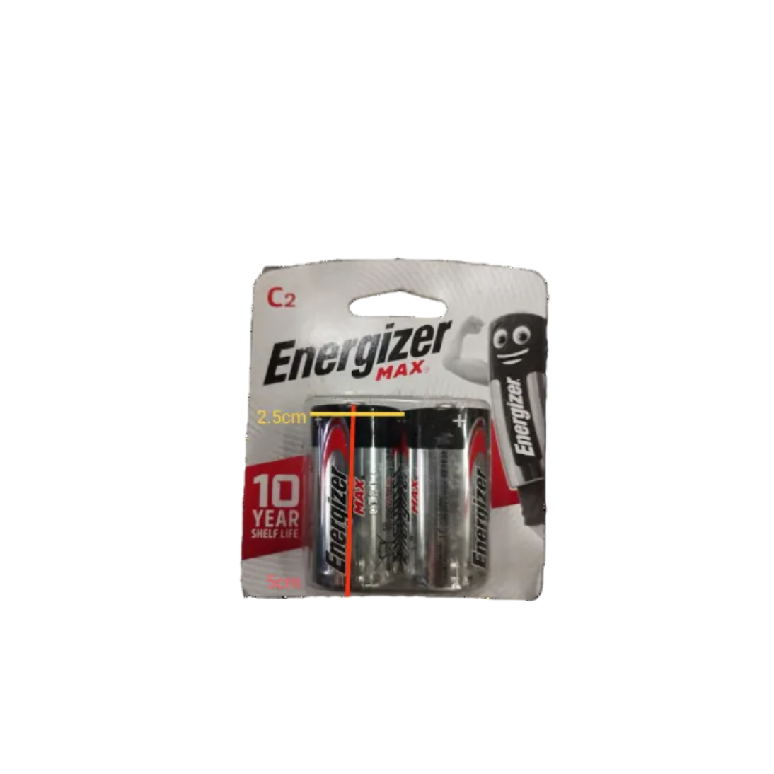 Energizer Size C Battery 1.5V Alkaline LR14 C BP2 Packs of 2