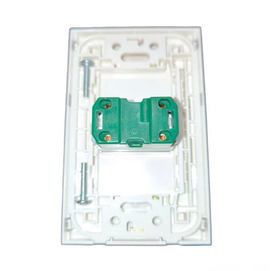 Omni 1 Gang Flat Pin Outlet 15A 250V with Stainless Plate Cover WWP-110S+WWR-200
