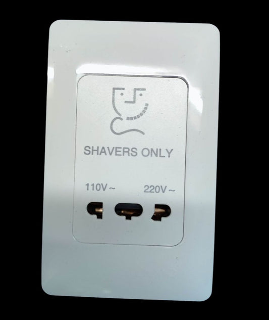 Omni Shaver Receptacle Outlet with Utility Box 68mA 220V 15W, Shaver Outlet 15W 220V with Utility Box