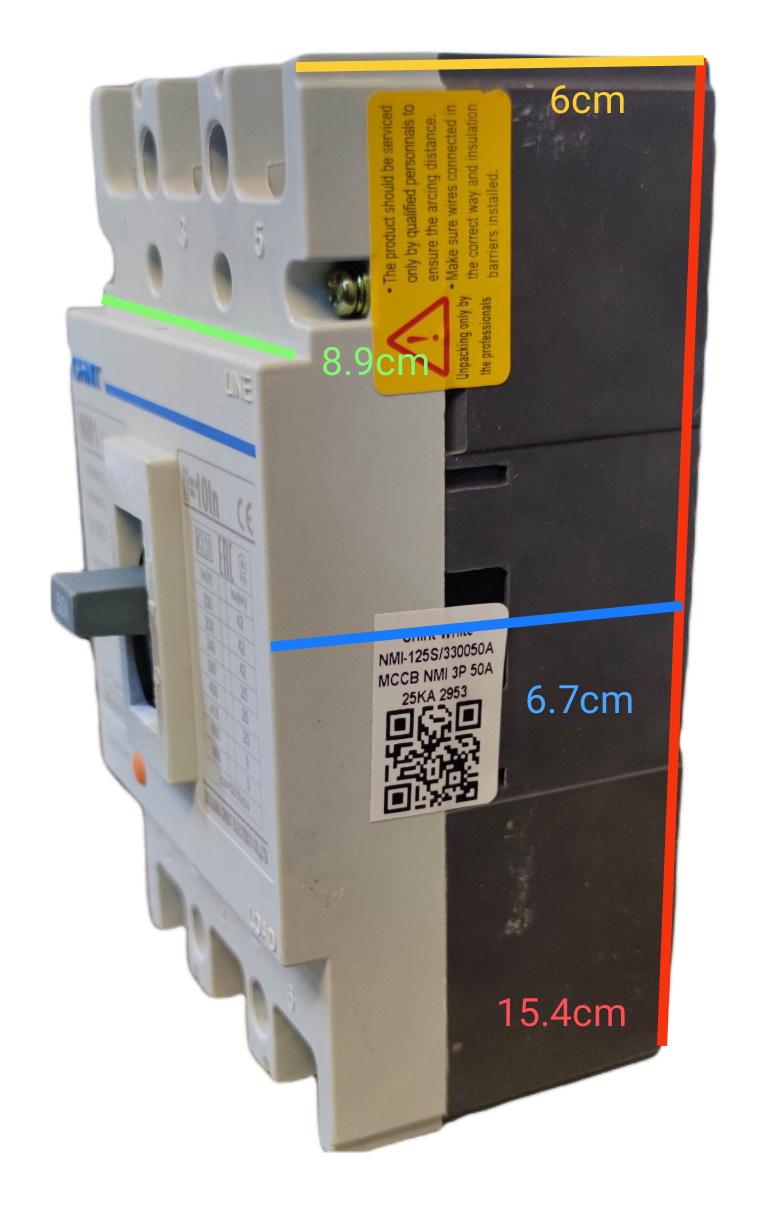 Chint 50A 3 Pole Industrial Circuit Breaker 3 Phase 125AF 25 KAIC 400VAC NM1-125S/3300/50A , Circuit Breakers