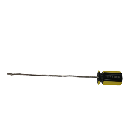 Rubicon 8 Inches Flat Head Screw Driver 901 with long metal shaft and black yellow handle