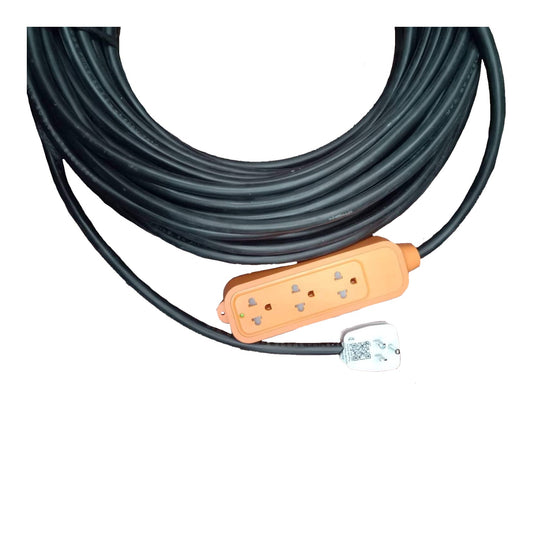 Omni 3 Gang Heavy Duty 2 Core Extension Cord Universal With Ground WRO-103 Royal Cord 2 Core Extension Outlet with Omni Plug WHG-008 20A 250V PDRCWRO103WHG008-2Core-15 Meters