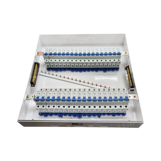 Panel Board 50A 1Pole Main with 35 Branches 1 Pole Miniature Circuit Breaker, Distribution Box Metal Base with Himel Circuit Breakers and Bus Bar Metal Base ( ZY) Himel