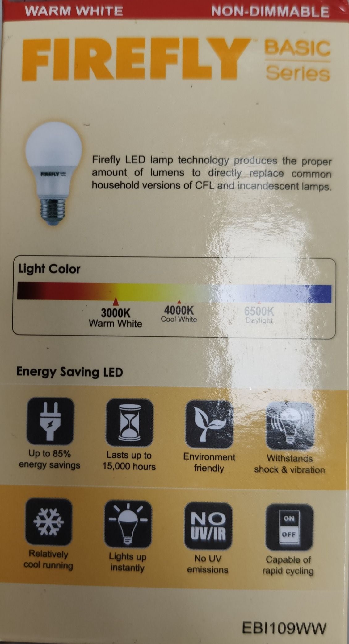 Firefly 9W LED Bulb E27 220V Warm White