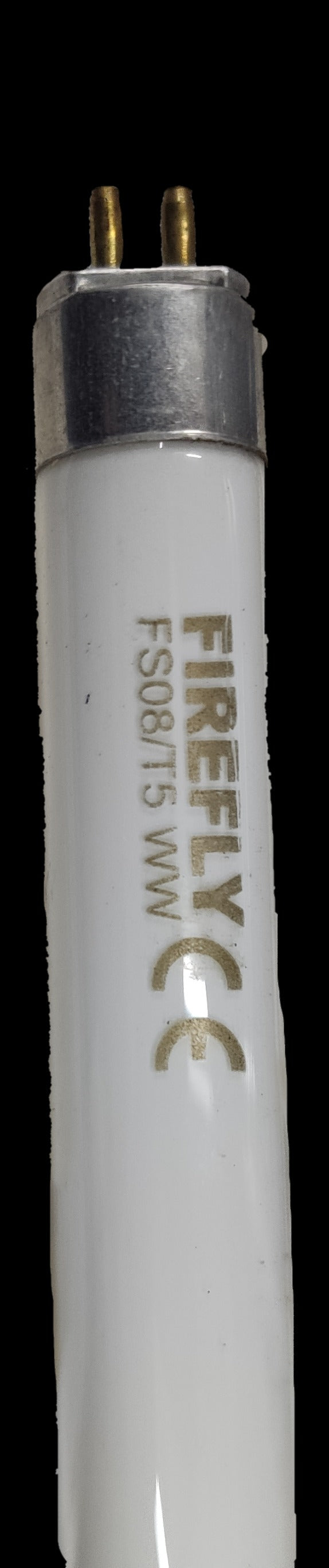 Firefly 8W T5 fluorescent tube warm white with metal pins and white glass body