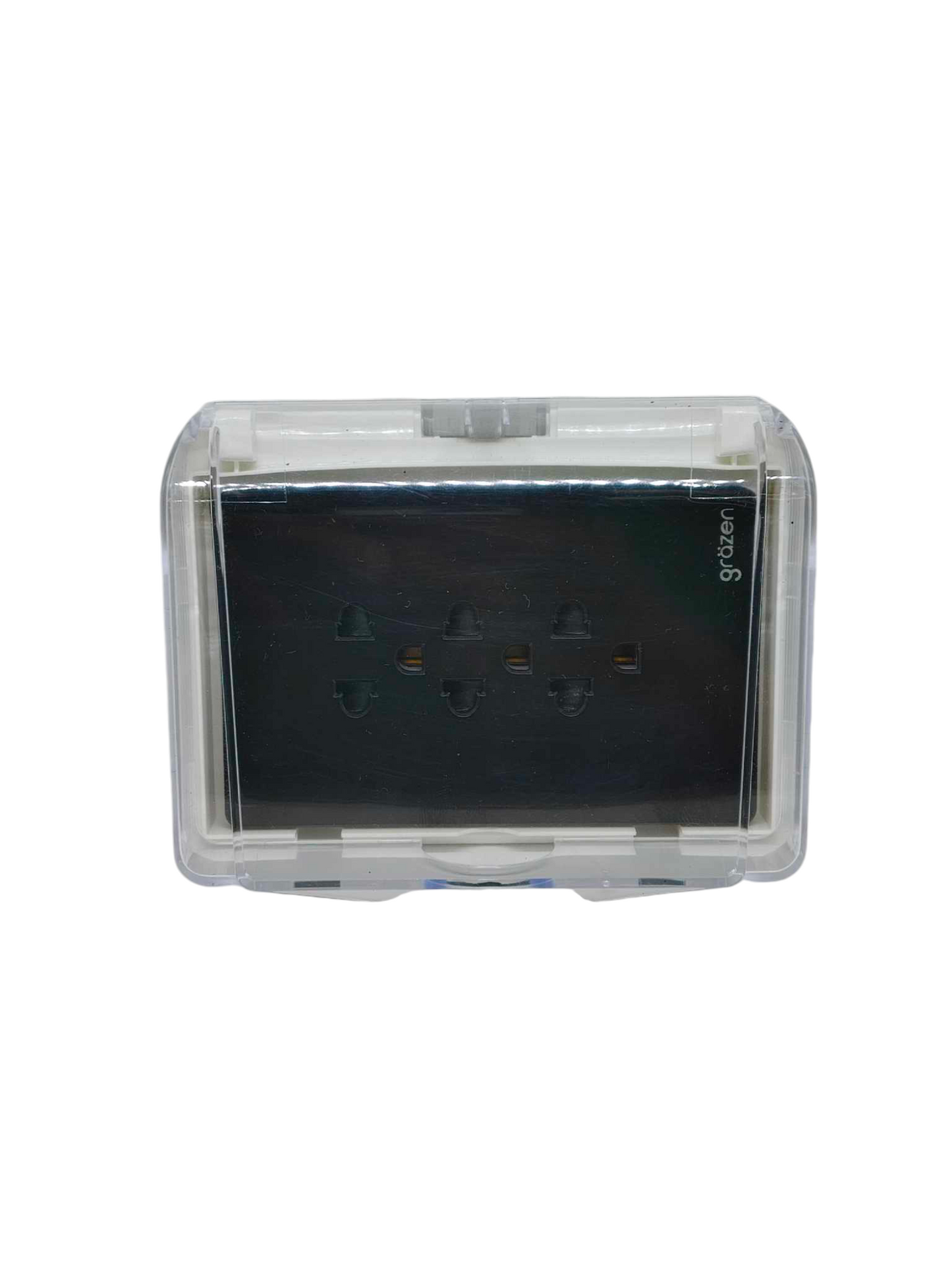 Grazen Weatherproof Plate Cover with 3 Gang Universal Outlet with Ground 16A 220V WC-019-W+GW-011