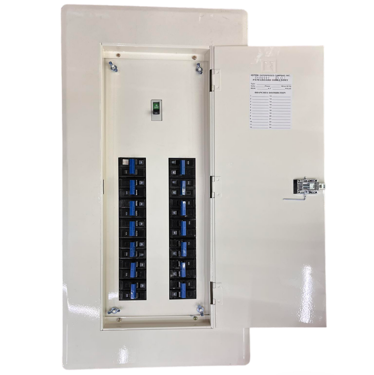 Koten & Taiyou Panel Board 225A 2 Pole Main 250SPS with 14 Branches 2 Pole Bolt On
