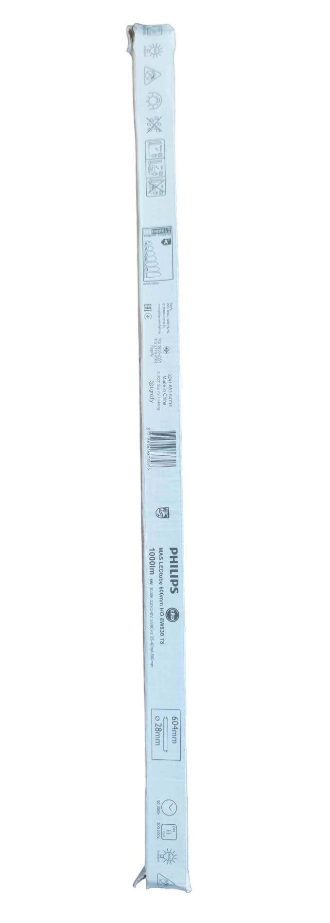 Philips 8W LED Fluorescent Tube Warm White 3000K 220V T8 Single Ended Master Series HO8W/830WW
