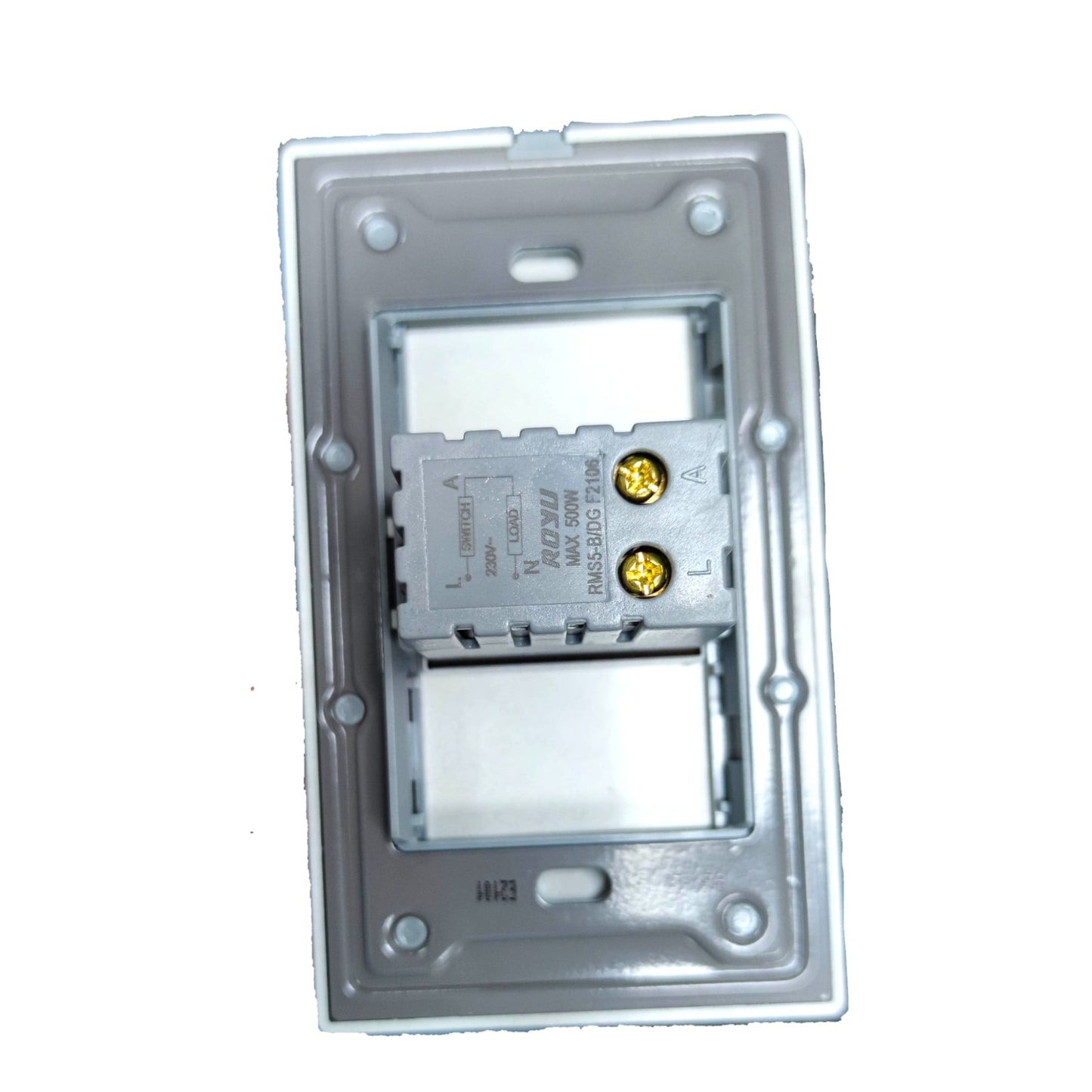Royu 500W Dimmer Switch 220V with Plate Cover Dark Gray Plano Series (RMP1/DG)+(RMS5-B/DG)