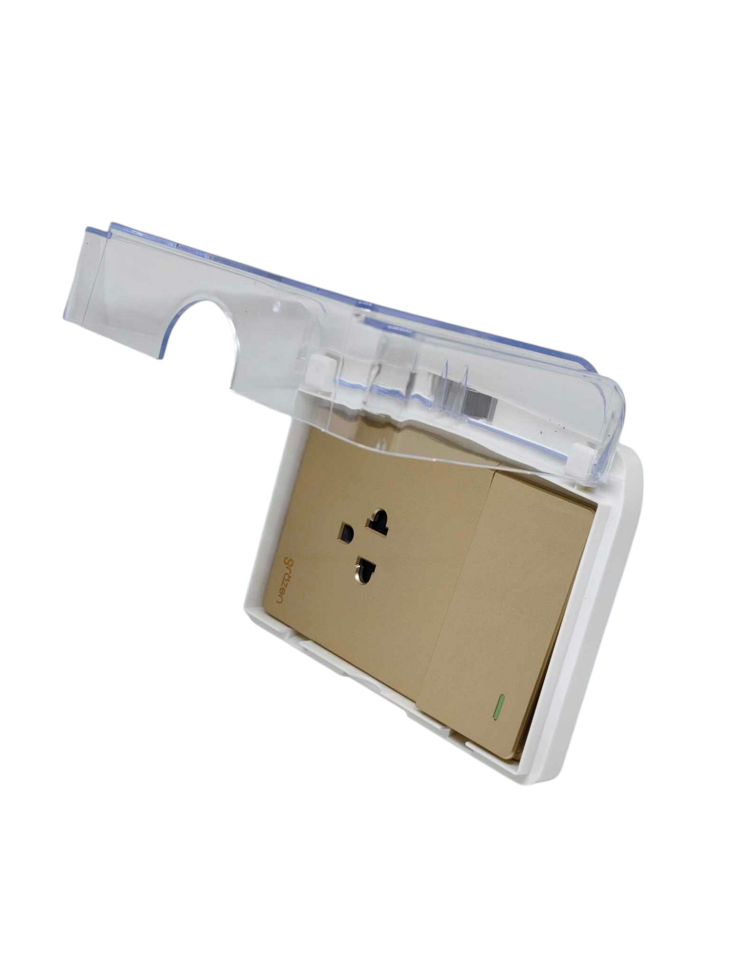Grazen Weatherproof Plate Cover with 1 Gang Universal Outlet with Ground and 1 Way Switch 16A 220V WC-019-W + GW-007
