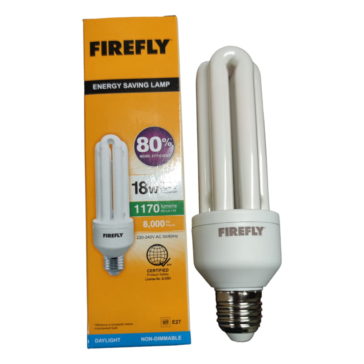 Firefly 18W CFL E27 3U 220V Available in Daylight 6500K or Warm White 3000K