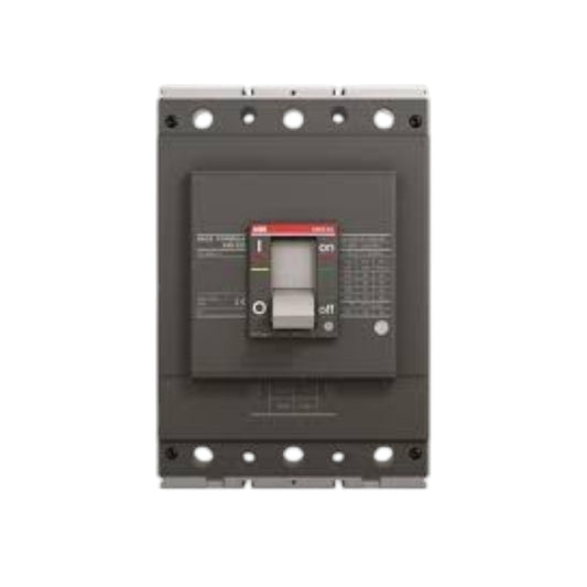 A dark gray electrical circuit breaker with a central red and gray switch handle, shown against a plain white background.