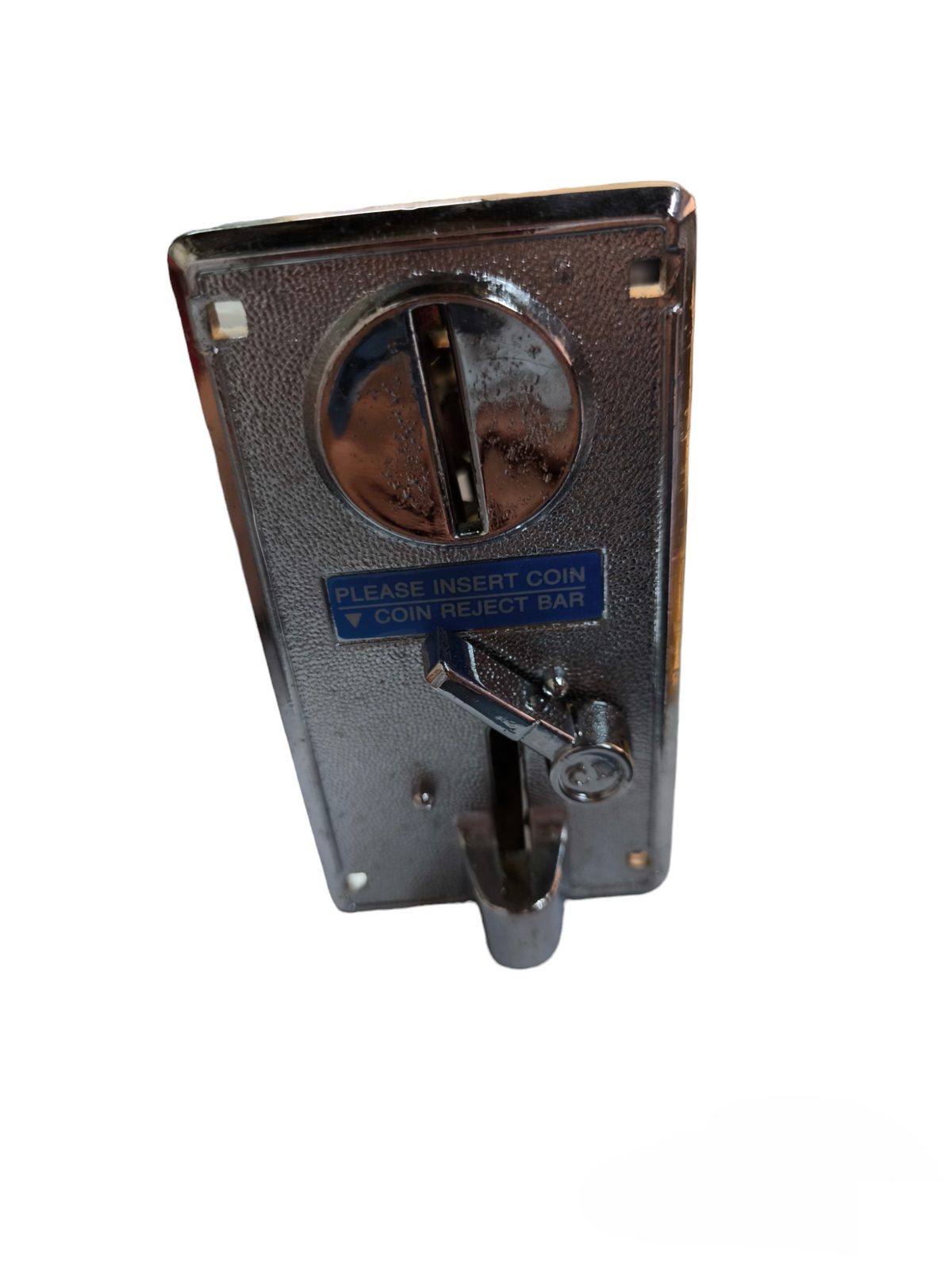 Alloy coin insertor slot part with a coin reject lever for vending machines and arcade games