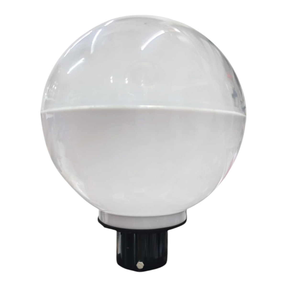 A spherical LED globe light with a frosted white glass dome and a black bayonet-style base, shown against a plain white background.