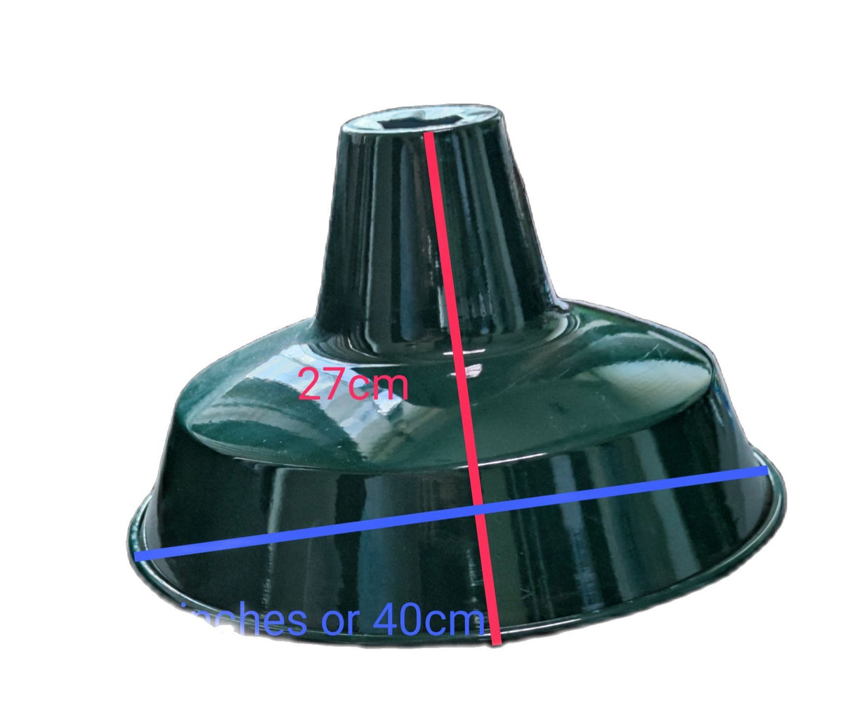 Amco 16 inch green lamp cover Deep Type with a conical design for effective lighting installation