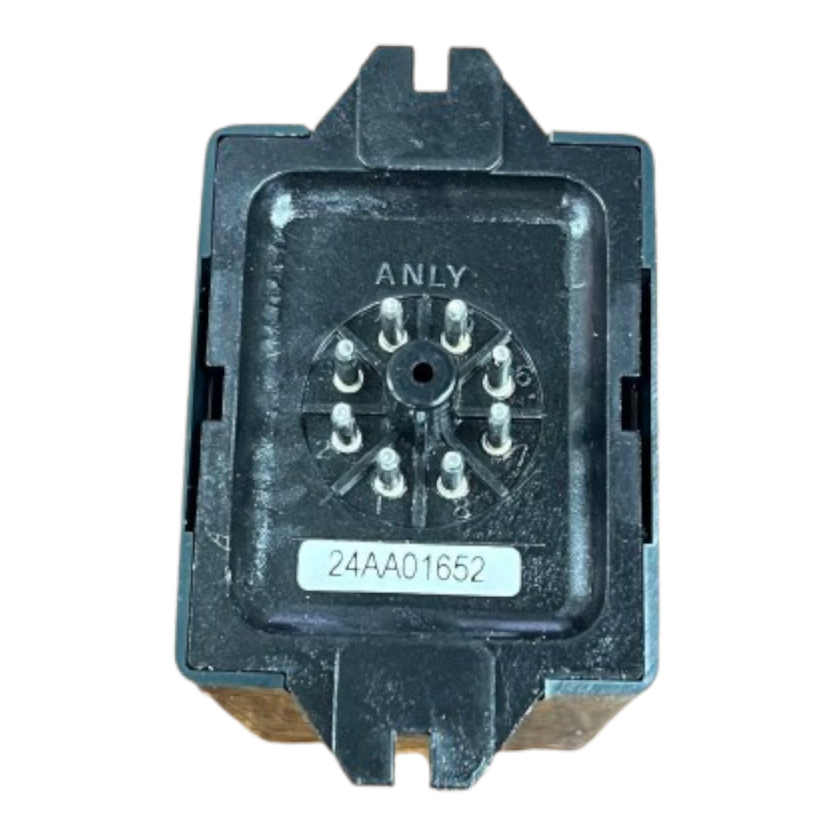 Black mechanical component with 'ANLY' branding on a white background