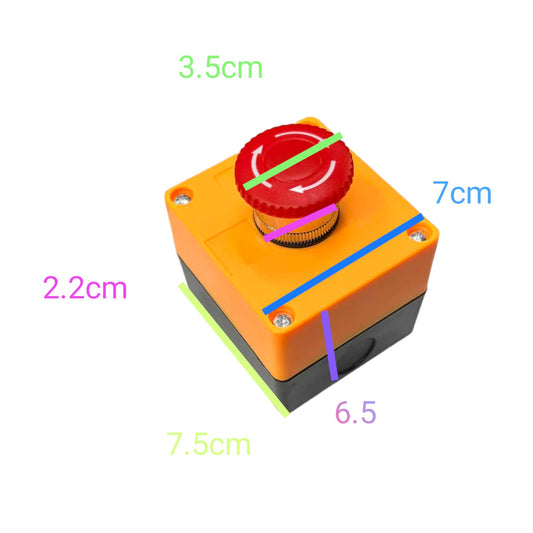 Auspicious Emergency Stop Push Button 25mm 3A 220V with Surface Type Box 1NO 1NC ALEPB-25/BX-1 Electx Electrical Supply