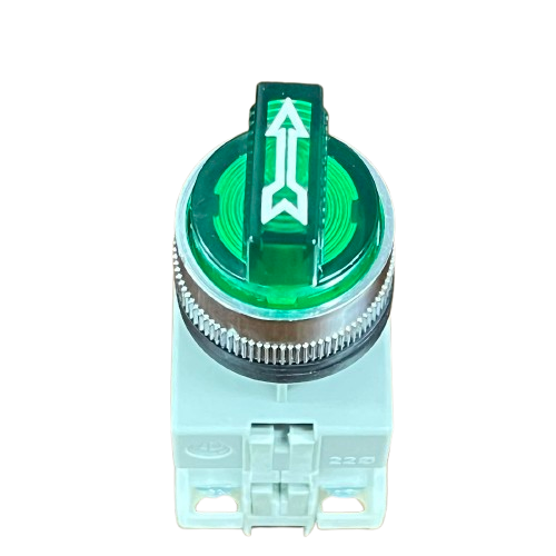 Auspicious Illuminated Selector Switch Green 3 Position 22mm 3A 220V