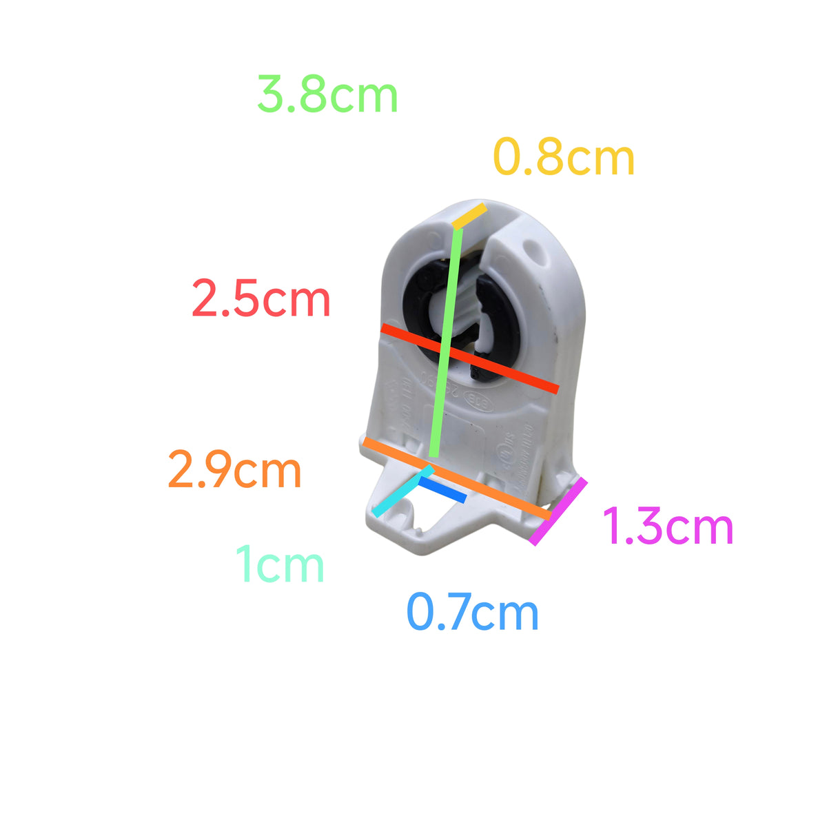 BJB Fluorescent Holder T-8 Push Through Type Small 26.290 T130