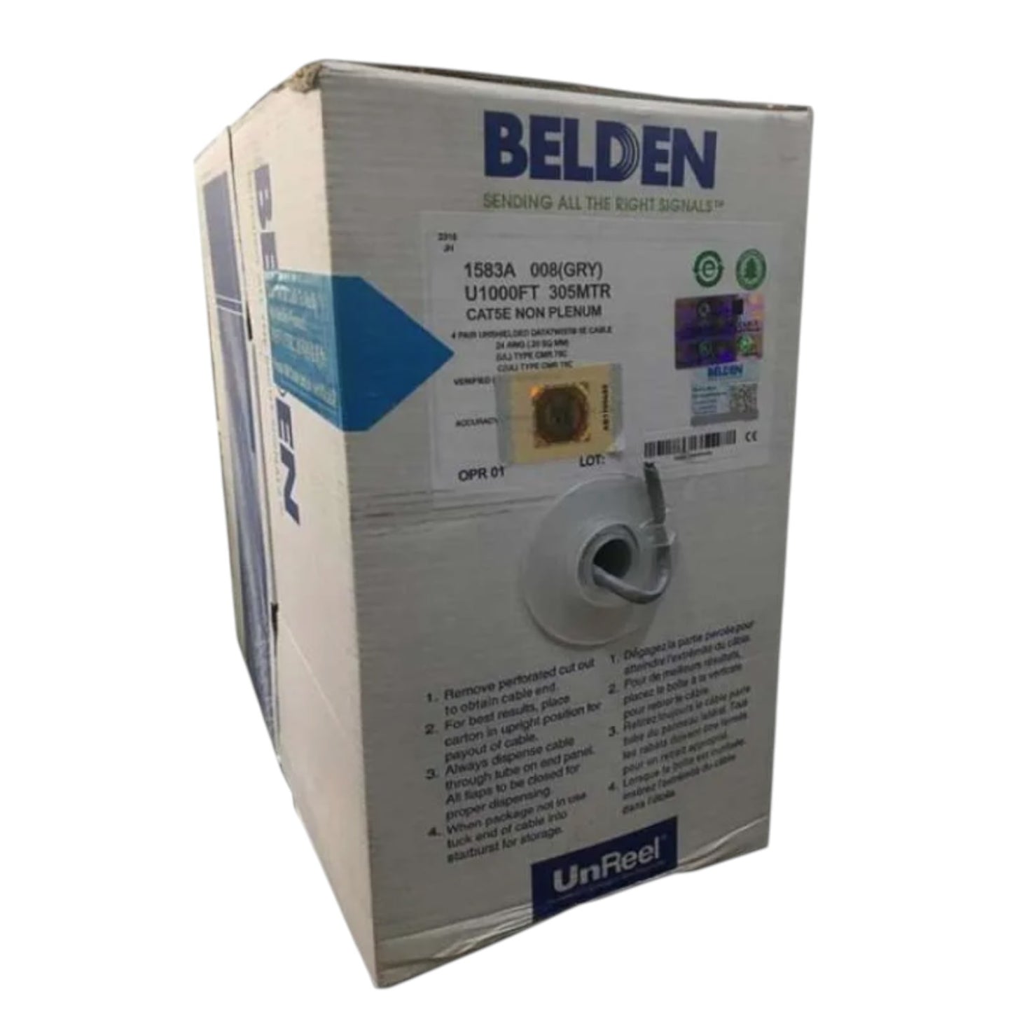 Belden Cat5 UTP Cable 1583A 008 Color Gray 24 AWG Solid