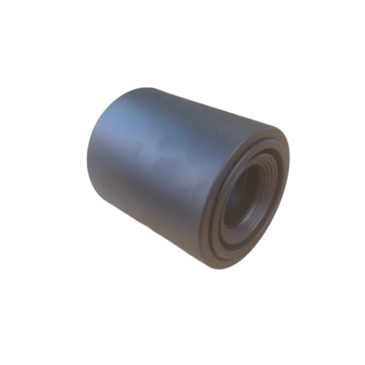 A dark gray cylindrical rubber or plastic roller sleeve with a hollow center, shown on a plain white background.