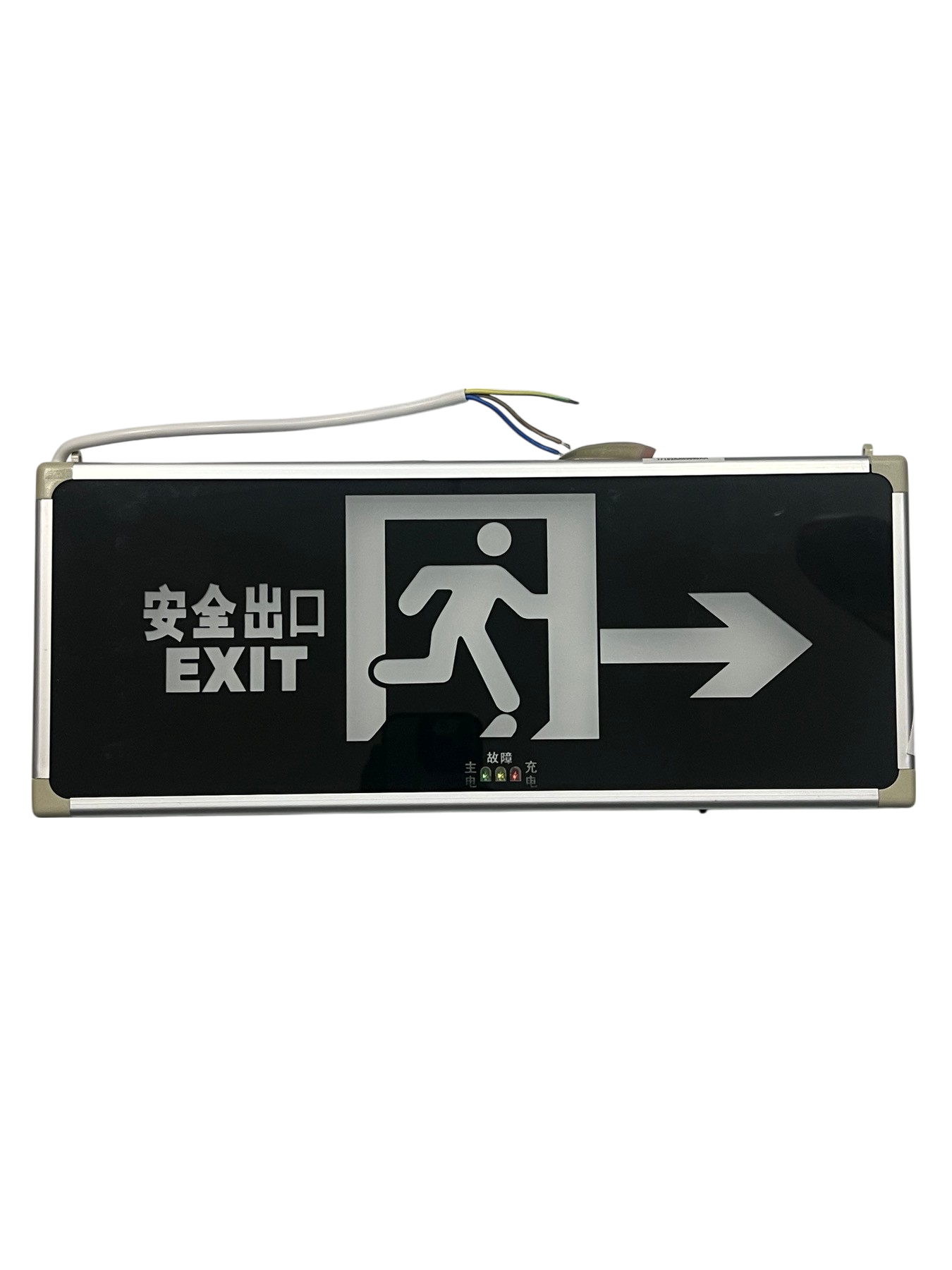Exit Sign Right Arrow with Running Man LED Green Glass Double Face 3W 220V CA-BLZD-2lR0E I (N)DF