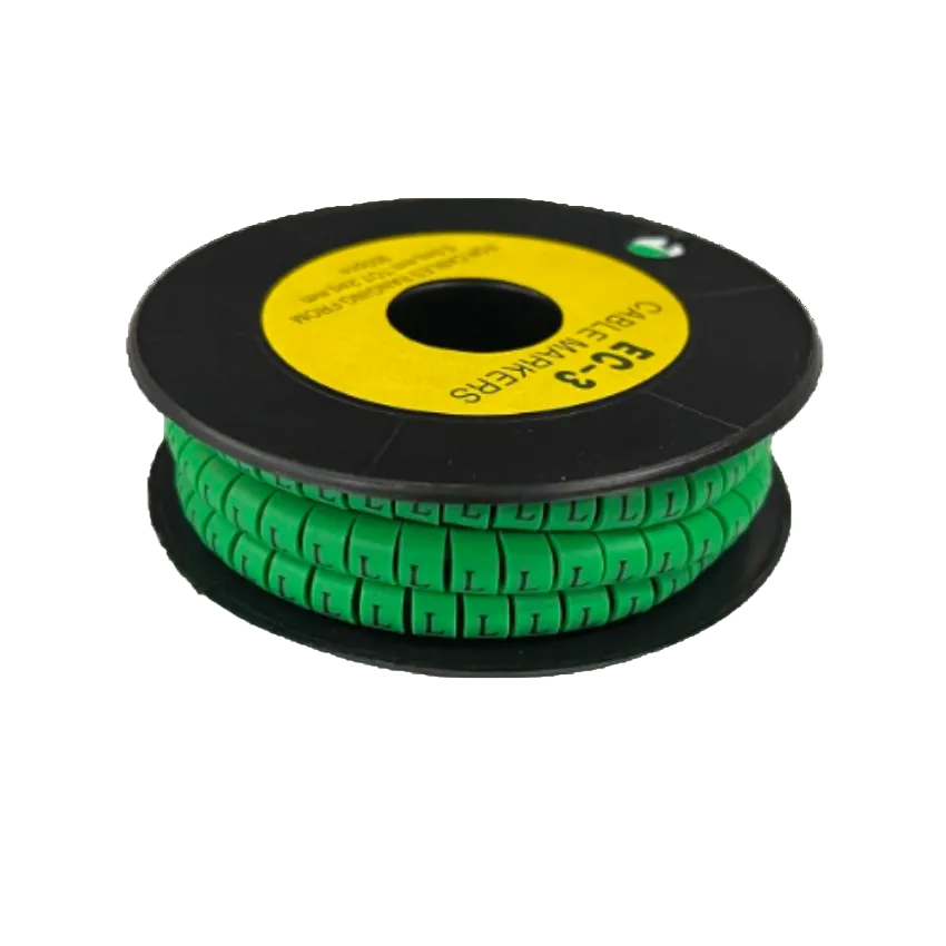 Cable (L) Marker 5.0mm to 7.2mm EC-3G 350pcs Green Wire Tagging