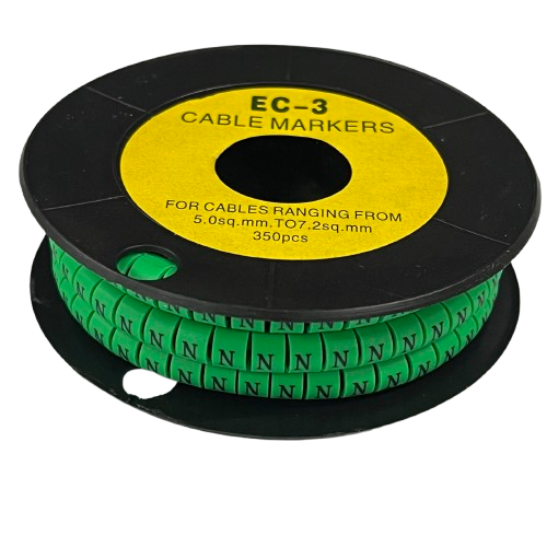 Cable (N) Marker 5.0mm to 7.2mm EC-3G 350pcs Green