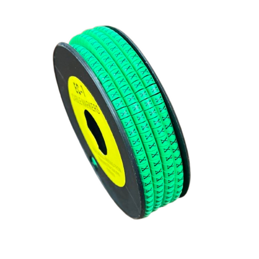 Cable (X) Marker EC-1 Green 2.6mm to 4.2mm 1000pcs 1 Roll EC-1G(X) Wire Tagging