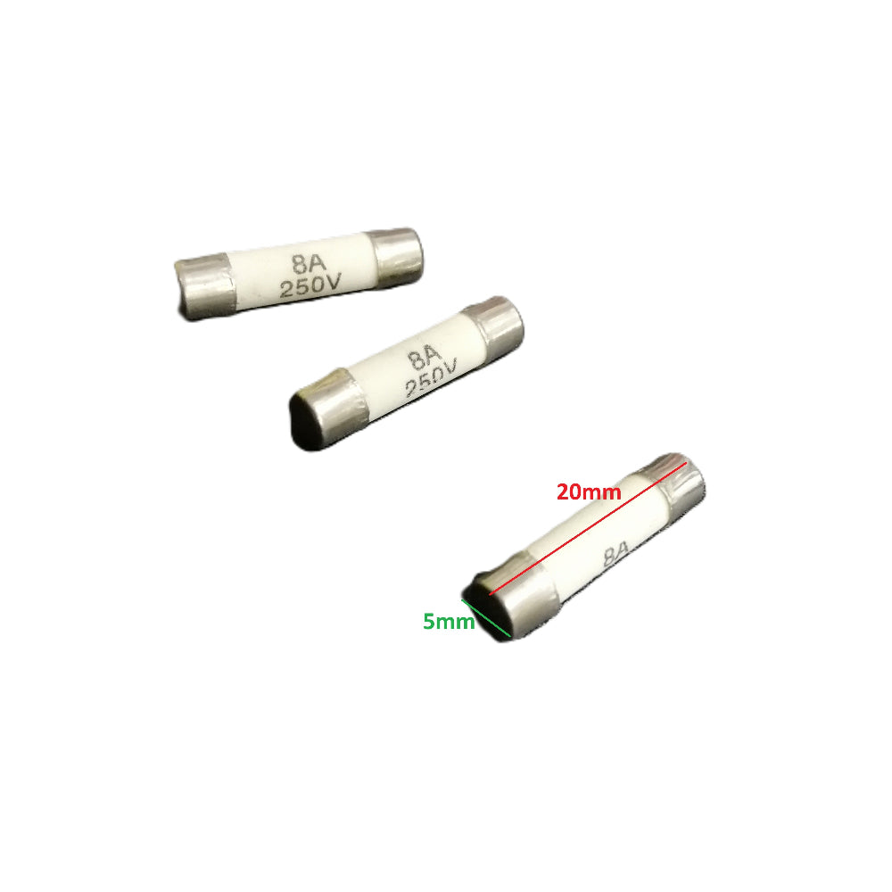 Ceramic Fuse Porcelain Fuse 5x20 8 Ampere 250V with dimension