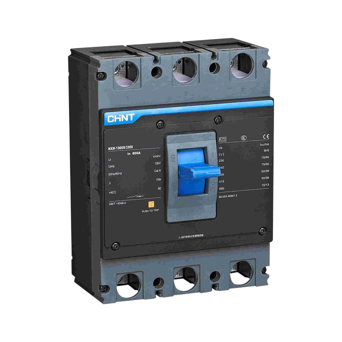 Chint 1000A 3 Pole Industrial Circuit Breaker 3 Phase 1000AF 75KAIC 220V 50kA 415V MCCB NXM-1000S/3300/1000A