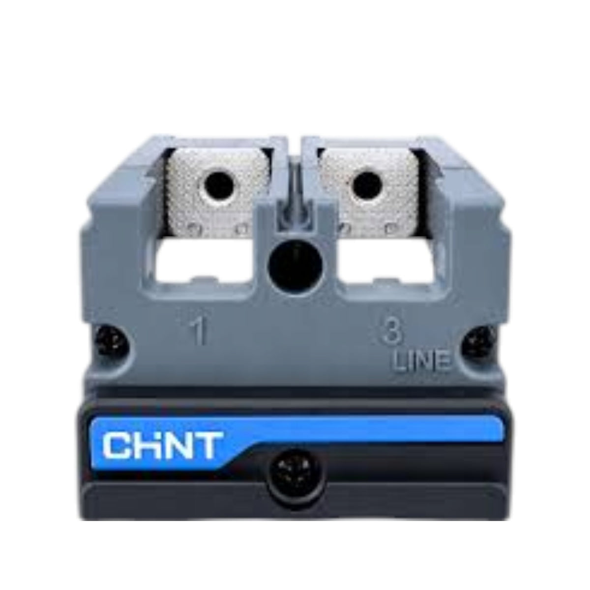 Schneider Electric 400N modular circuit breaker module, white plastic housing with green and black details, shown on a white background.