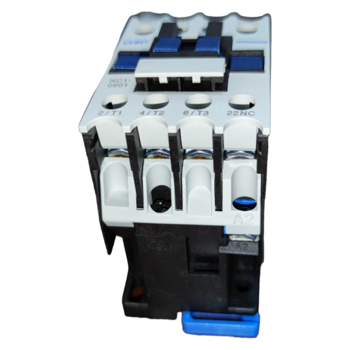 Electrical contactor on a white background