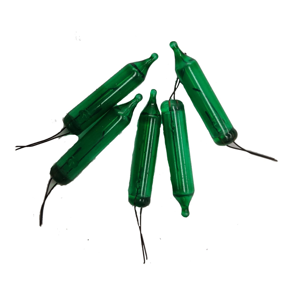 Green fishing floats on a white background