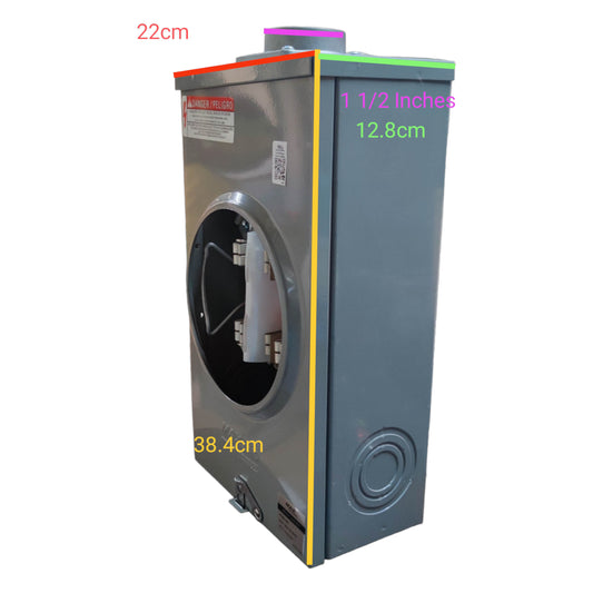 Dryer with dimensions labeled on a white background