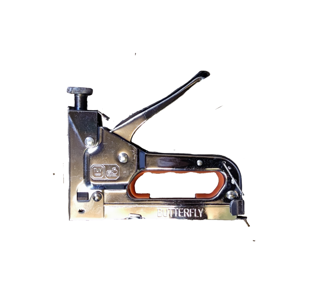 Denko staple gun for industrial use with metal body and ergonomic handle for heavy-duty stapling