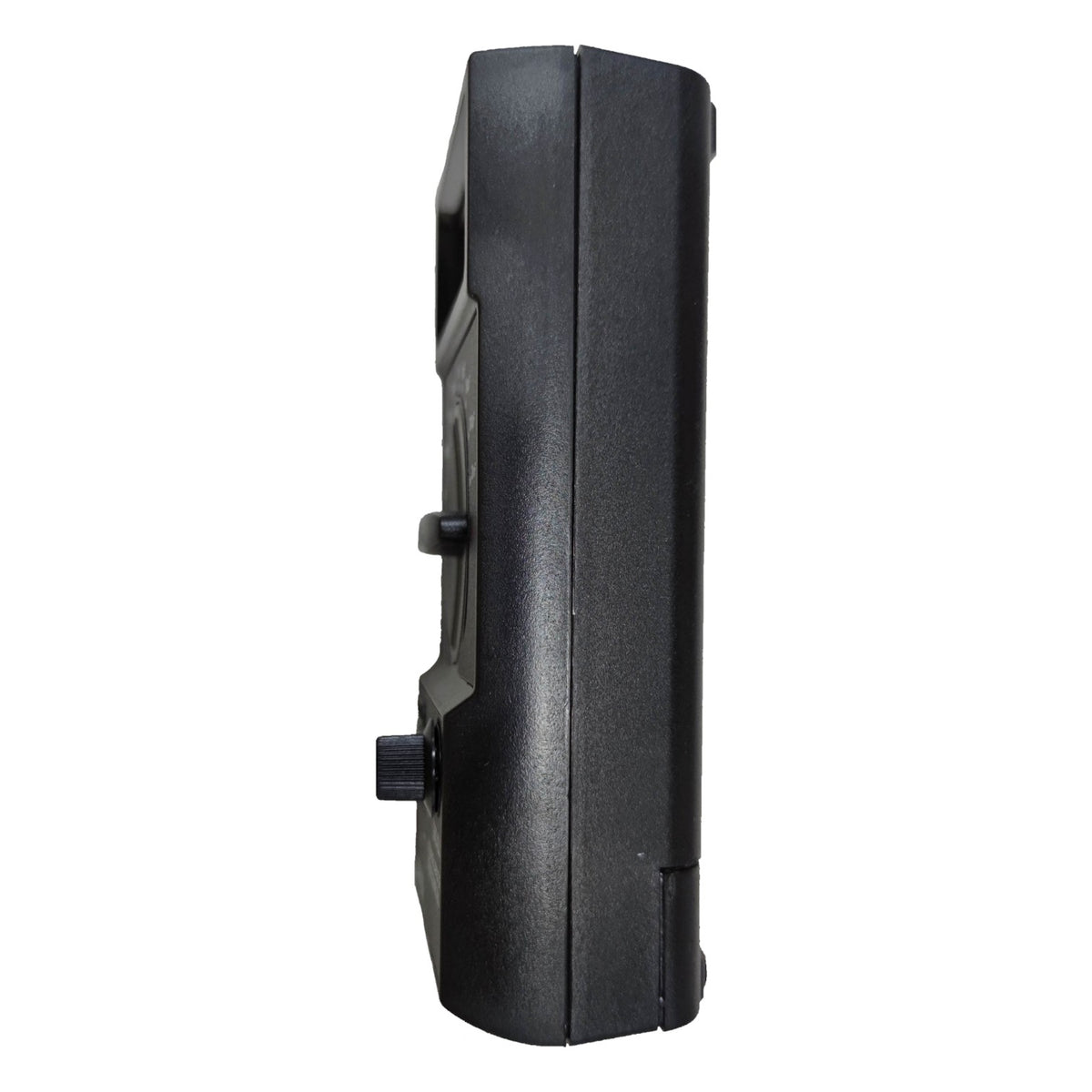 Black electronic device on a white background